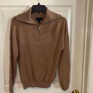 Women’s Light Brown Cashmere Charter Club Half Zip Sweated Small